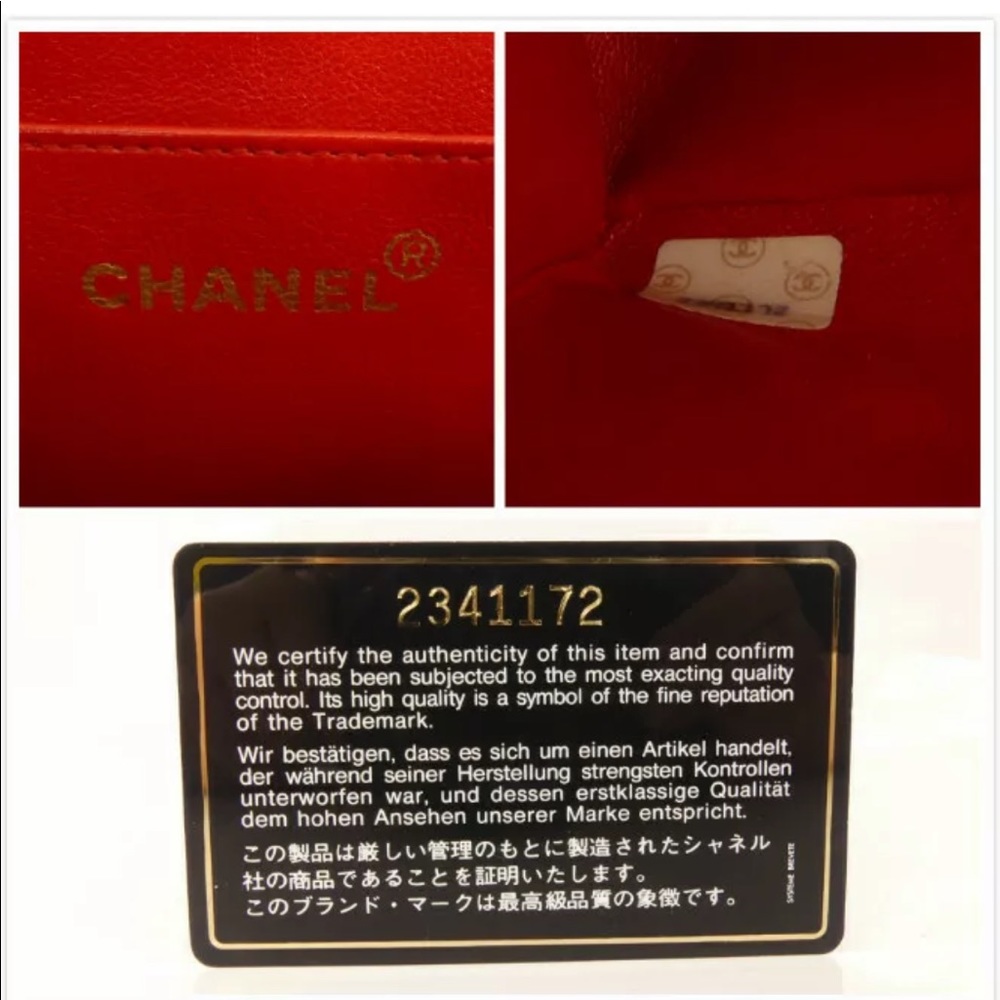 CHANEL vintage red satan classic canvas maxi bag - Picture 8 of 8